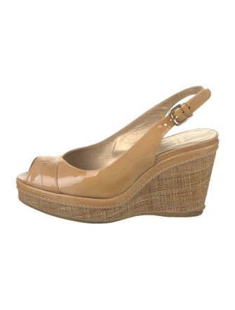 Stuart Weitzman Patent Leather Slingback Sandals