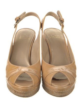 Stuart Weitzman Patent Leather Slingback Sandals