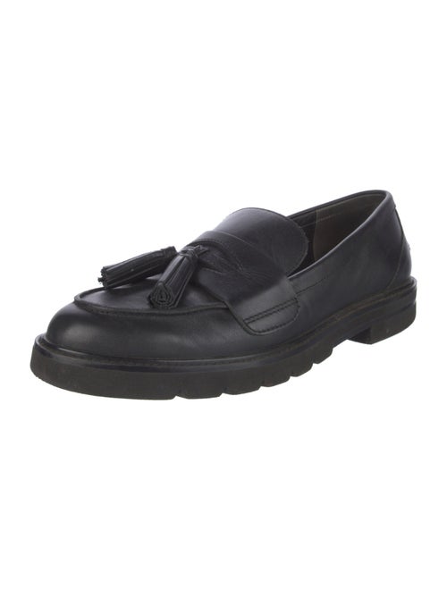 Stuart Weitzman Leather Tassel Accents Loafers