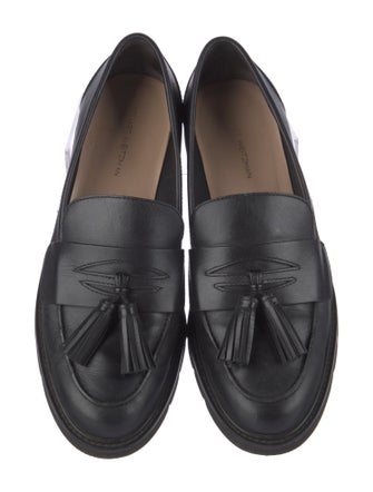 Stuart Weitzman Leather Tassel Accents Loafers