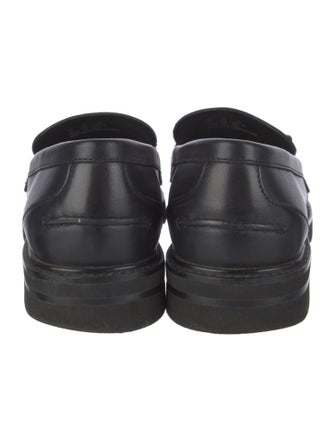 Stuart Weitzman Leather Tassel Accents Loafers