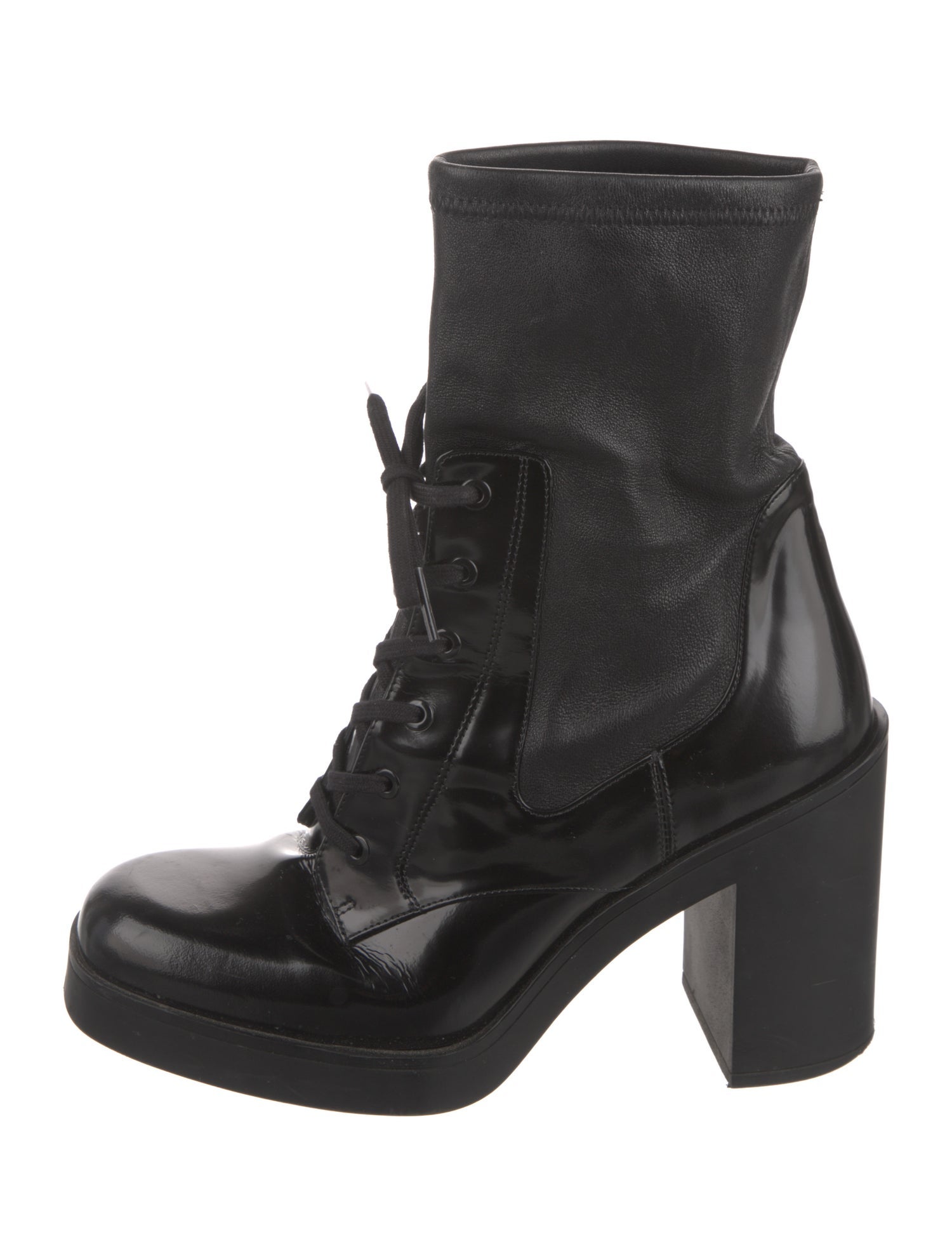 Stuart Weitzman Patent Leather Combat Boots