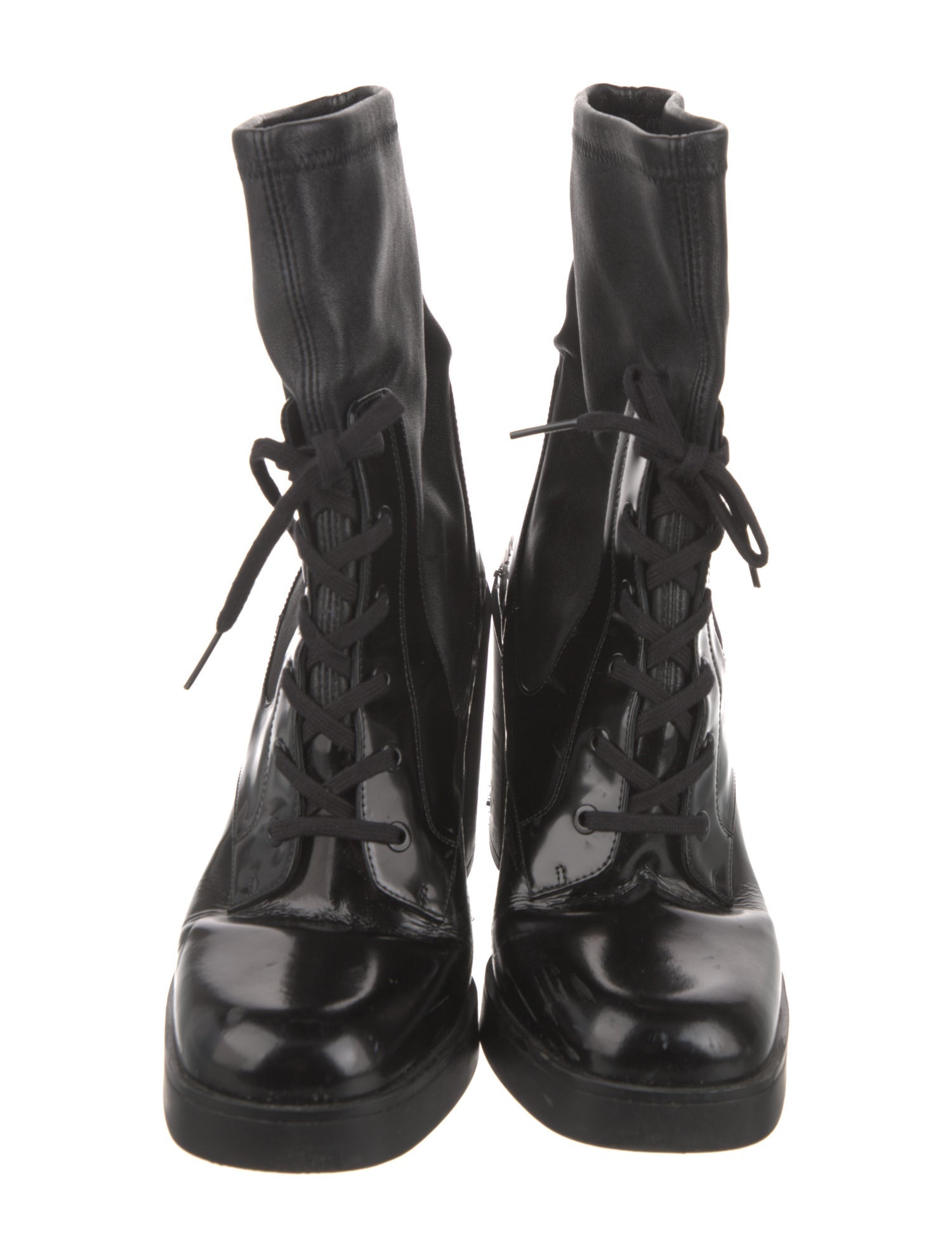 Stuart Weitzman Patent Leather Combat Boots