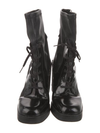 Stuart Weitzman Patent Leather Combat Boots