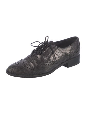 Stuart Weitzman Leather Scalloped Accent Oxfords