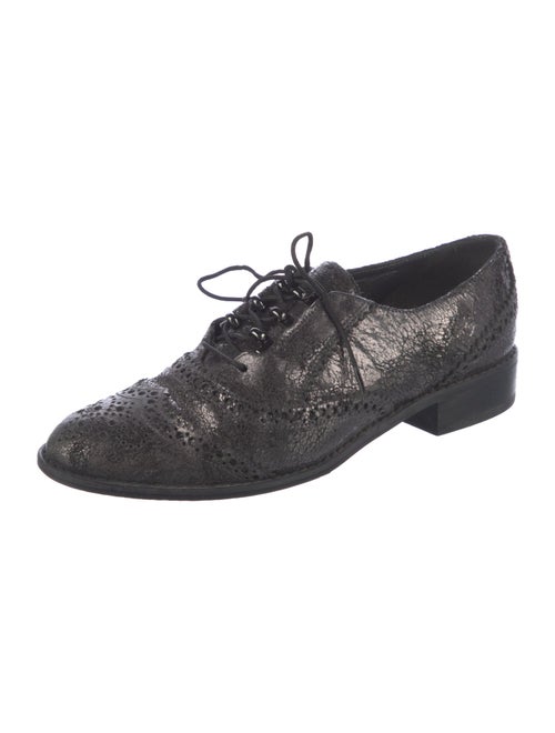 Stuart Weitzman Leather Scalloped Accent Oxfords