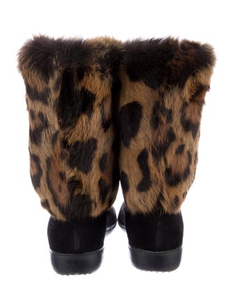 Stuart Weitzman Suede Animal Print Boots