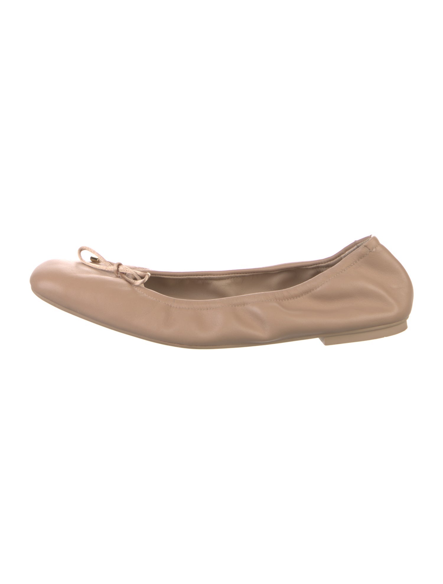 Stuart Weitzman Leather Bow Accents Ballet Flats