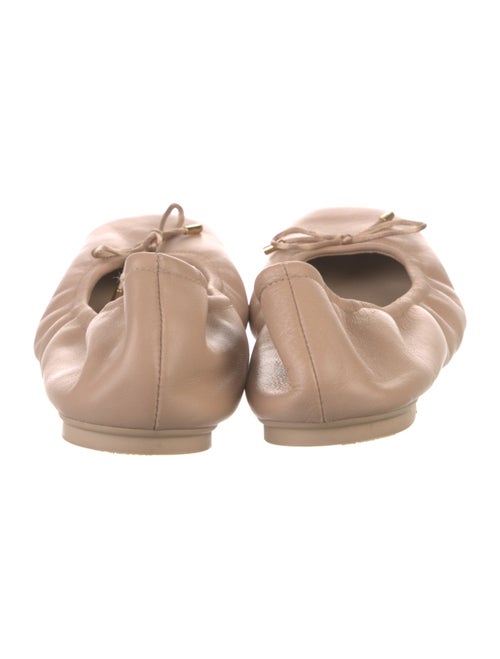 Stuart Weitzman Leather Bow Accents Ballet Flats
