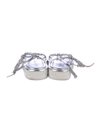 Stuart Weitzman Leather Braided Accents T-Strap Sandals