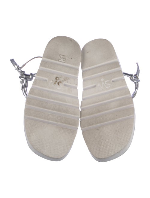 Stuart Weitzman Leather Braided Accents T-Strap Sandals