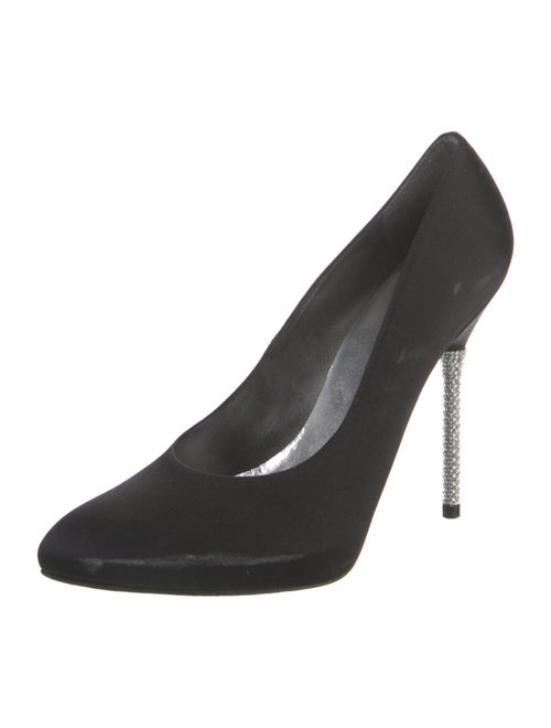 Stuart Weitzman Satin Crystal Embellishments Pumps