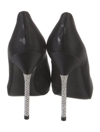 Stuart Weitzman Satin Crystal Embellishments Pumps