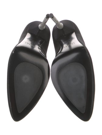 Stuart Weitzman Satin Crystal Embellishments Pumps
