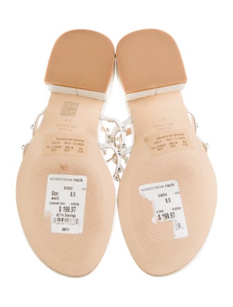 Stuart Weitzman Leather Beaded Accents Gladiator Sandals