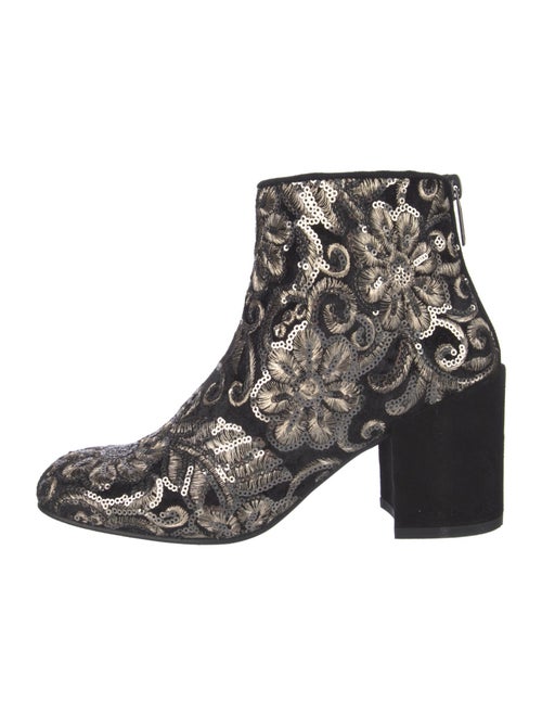 Stuart Weitzman Sequins Floral Print Boots