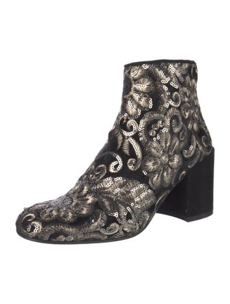 Stuart Weitzman Sequins Floral Print Boots