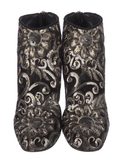 Stuart Weitzman Sequins Floral Print Boots