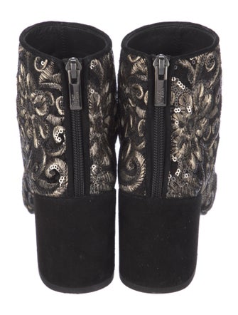 Stuart Weitzman Sequins Floral Print Boots