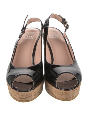 Stuart Weitzman Patent Leather Slingback Sandals