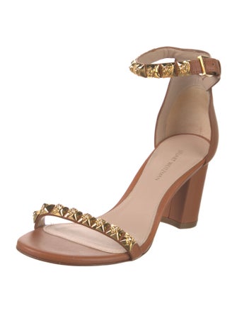 Stuart Weitzman Leather Studded Accents Sandals