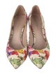 Stuart Weitzman Snakeskin Floral Print Pumps