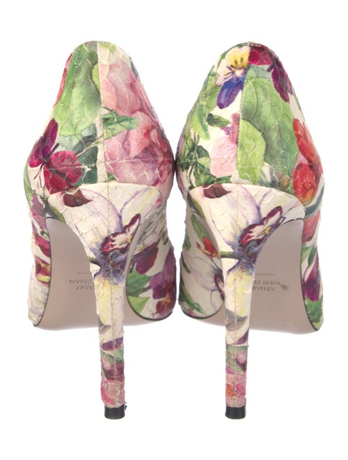 Stuart Weitzman Snakeskin Floral Print Pumps