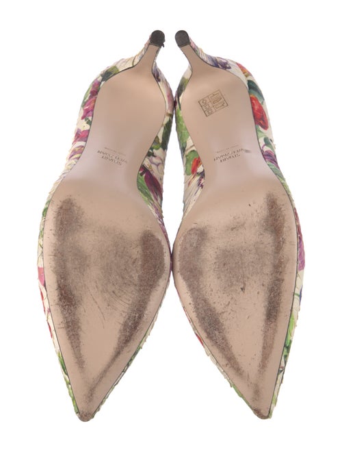 Stuart Weitzman Snakeskin Floral Print Pumps