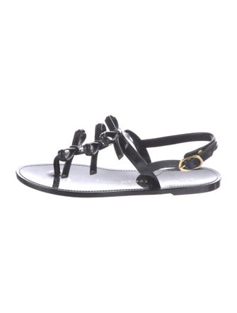 Stuart Weitzman Rubber Floral Print Slingback Sandals