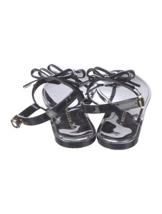 Stuart Weitzman Rubber Floral Print Slingback Sandals