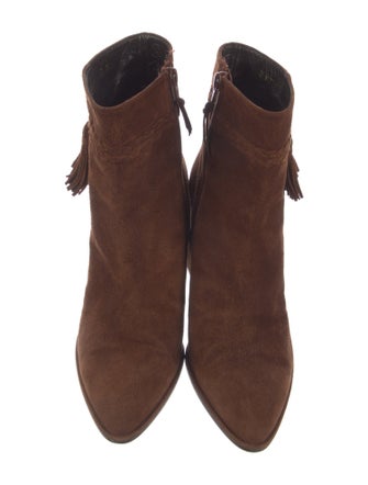 Stuart Weitzman Suede Tassel Accents Boots