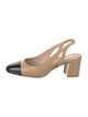 Stuart Weitzman Leather Colorblock Pattern Slingback Pumps