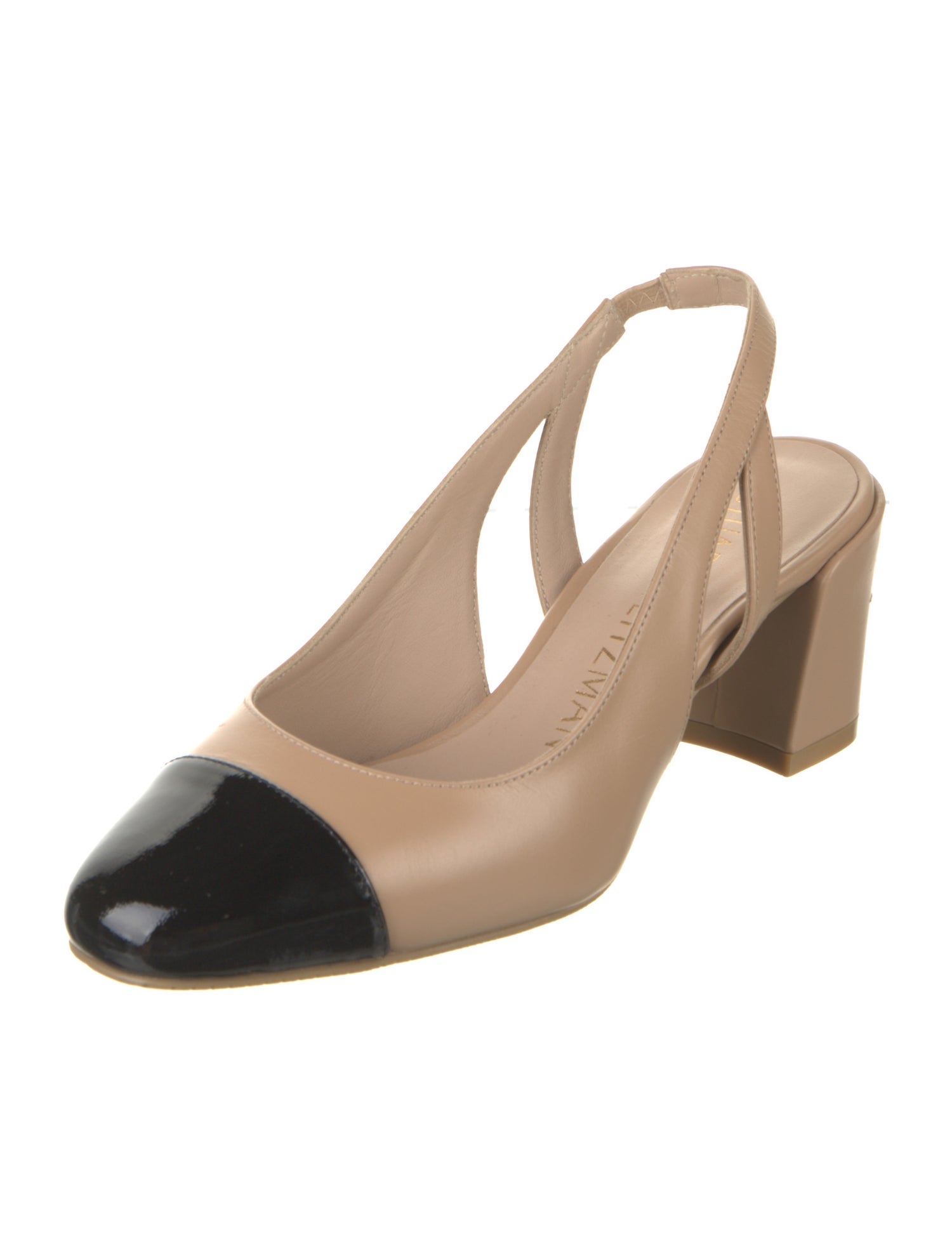 Stuart Weitzman Leather Colorblock Pattern Slingback Pumps