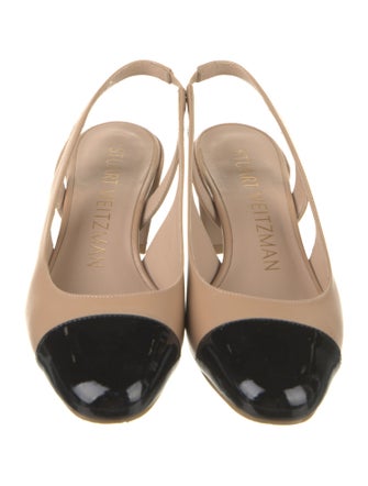 Stuart Weitzman Leather Colorblock Pattern Slingback Pumps