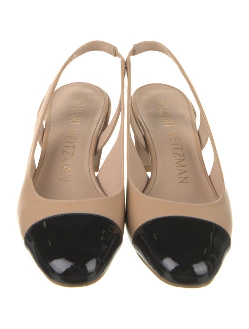 Stuart Weitzman Leather Colorblock Pattern Slingback Pumps