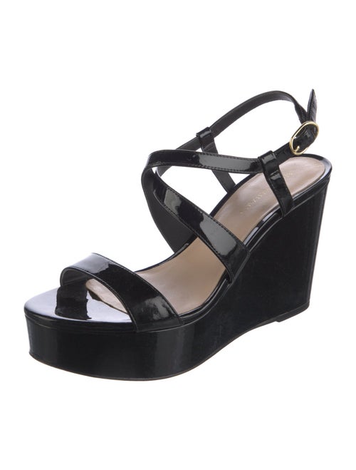 Stuart Weitzman Patent Leather Cutout Accent Sandals