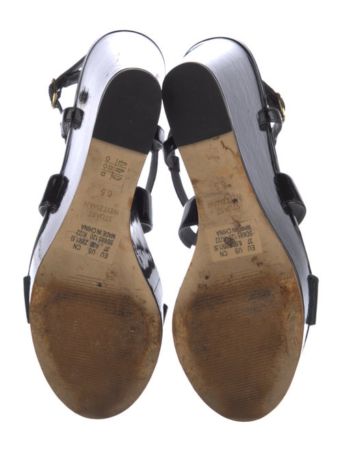 Stuart Weitzman Patent Leather Cutout Accent Sandals