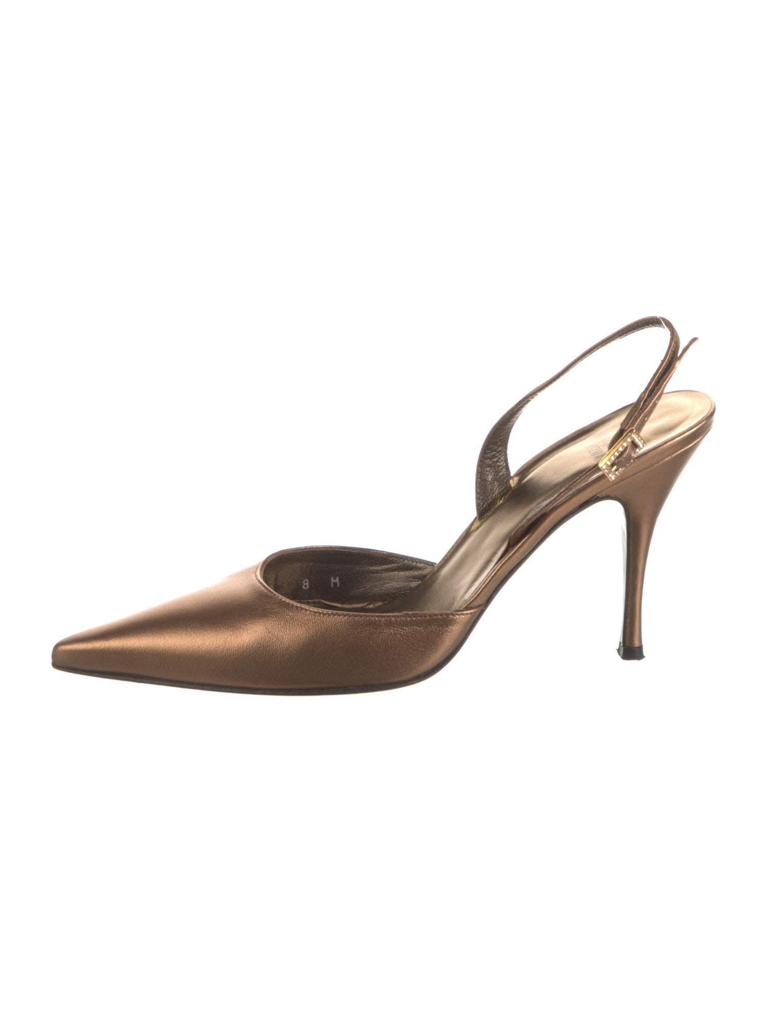 Stuart Weitzman Satin Crystal Embellishments Slingback Pumps