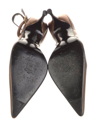 Stuart Weitzman Satin Crystal Embellishments Slingback Pumps