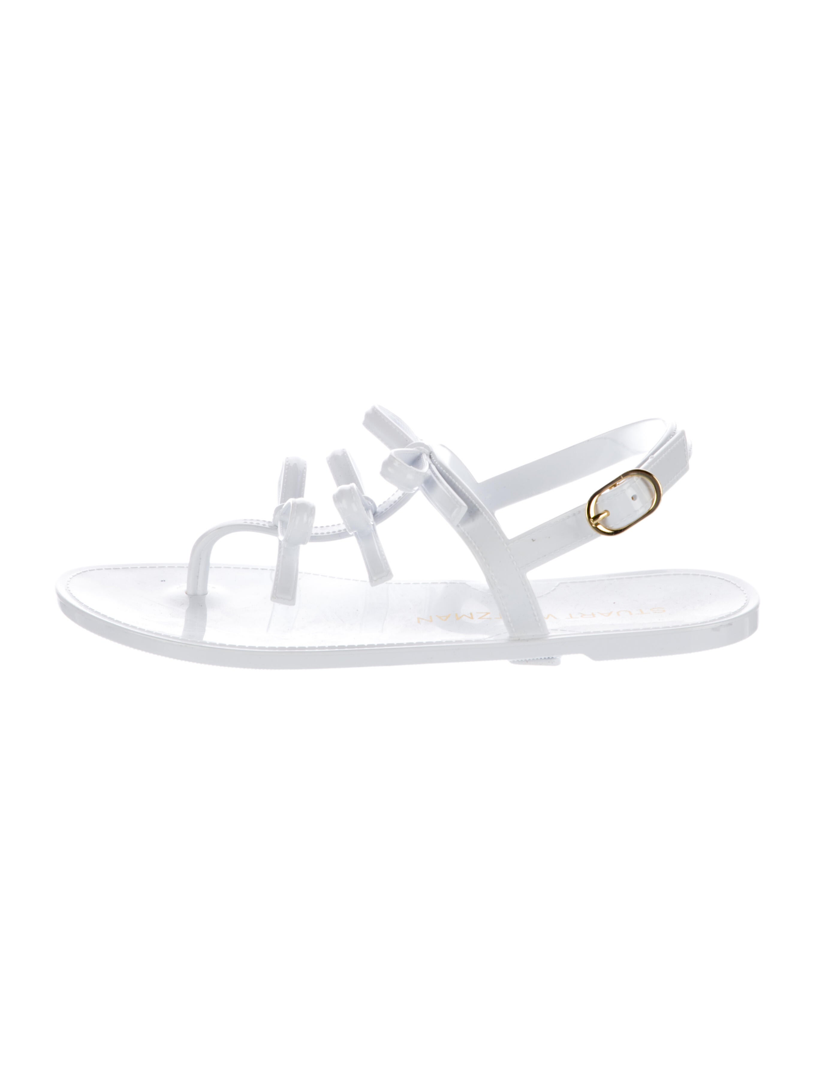 Stuart Weitzman PVC Bow Accents Slingback Sandals