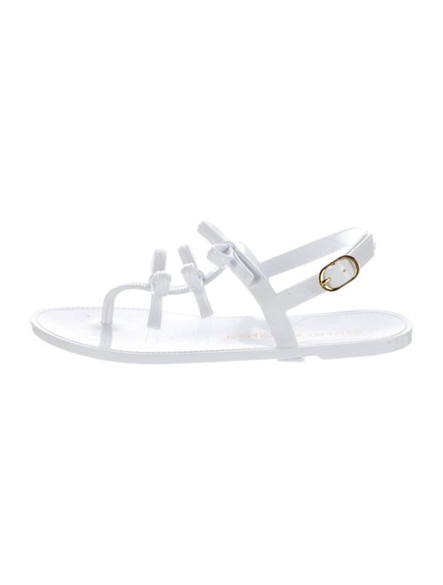 Stuart Weitzman PVC Bow Accents Slingback Sandals
