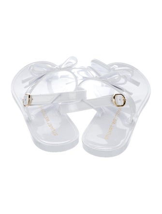 Stuart Weitzman PVC Bow Accents Slingback Sandals