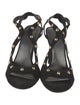 Stuart Weitzman Suede Studded Accents T-Strap Sandals