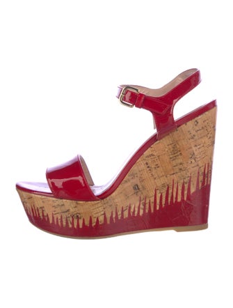 Stuart Weitzman Patent Leather Patterned Sandals