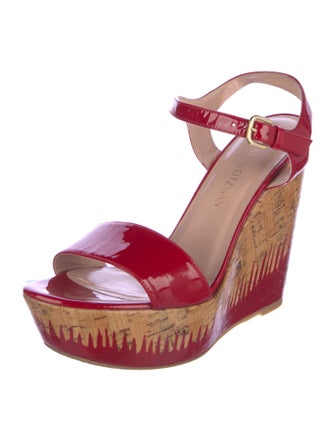 Stuart Weitzman Patent Leather Patterned Sandals