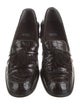 Stuart Weitzman Embossed Leather Tassel Accents Loafers
