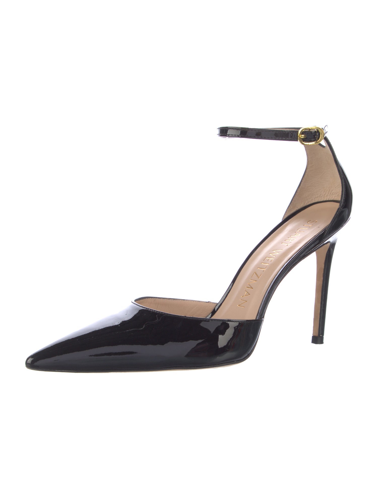 Stuart Weitzman Patent Leather Keyhole Accent D'Orsay Pumps