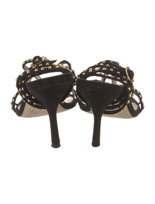 Stuart Weitzman Suede Studded Accents Slingback Sandals