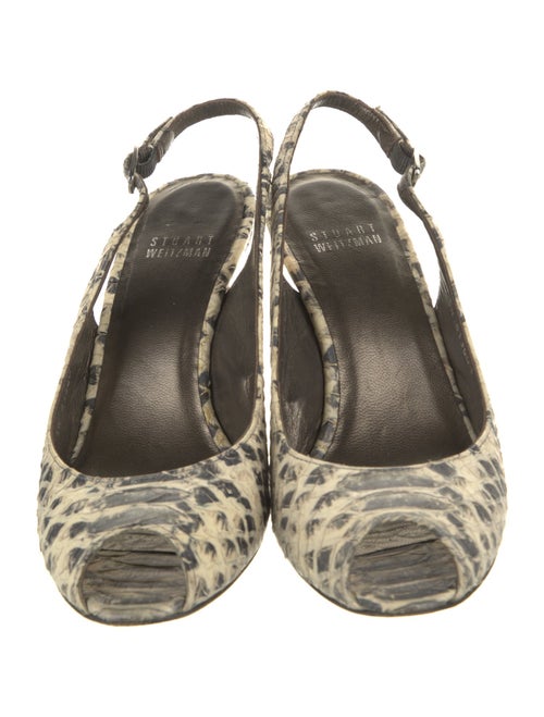 Stuart Weitzman Snakeskin Animal Print Slingback Pumps