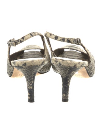 Stuart Weitzman Snakeskin Animal Print Slingback Pumps